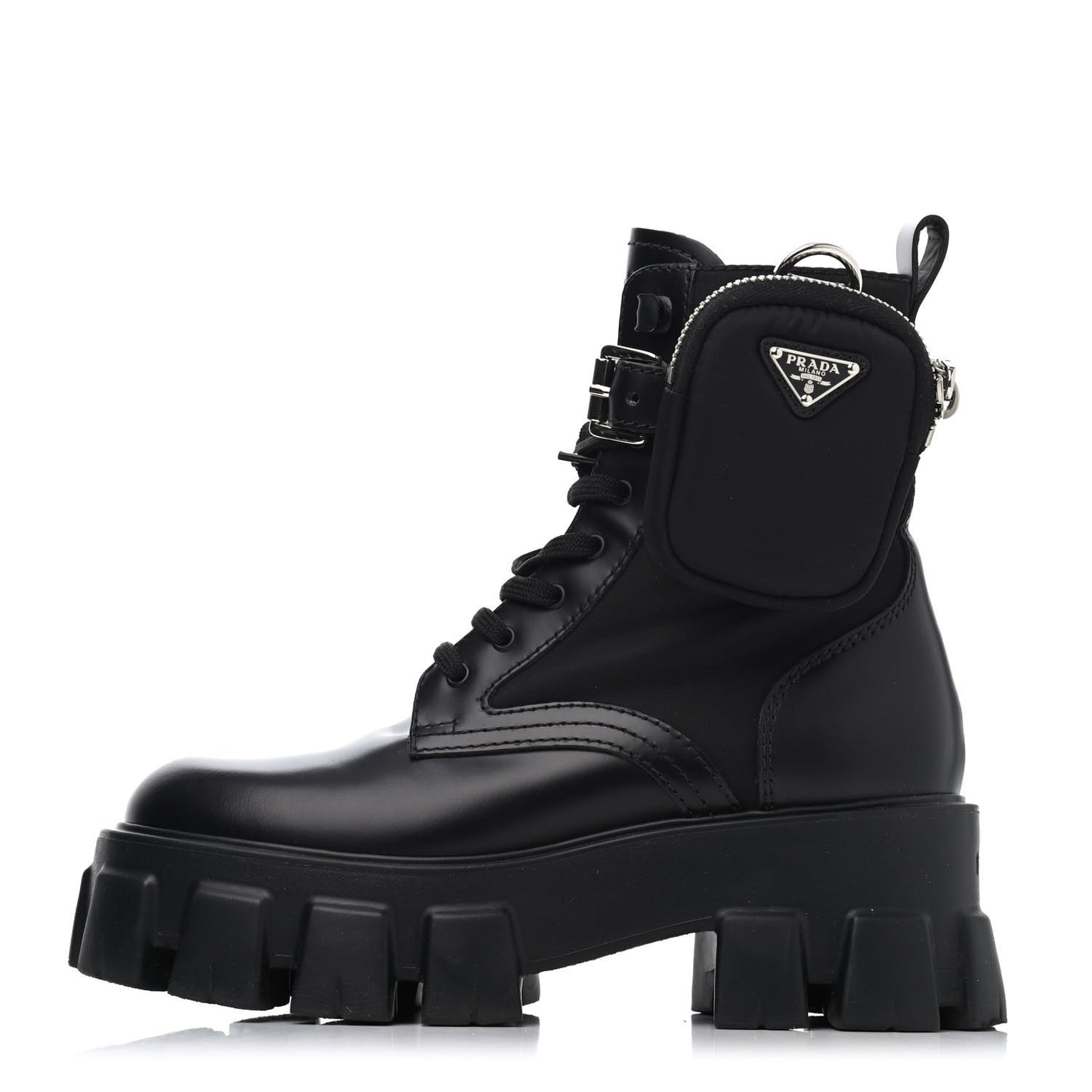 Spazzolato Rois Nylon Metal Triangle Logo Monolith Pouch Pocket 55mm Boots 36 Black