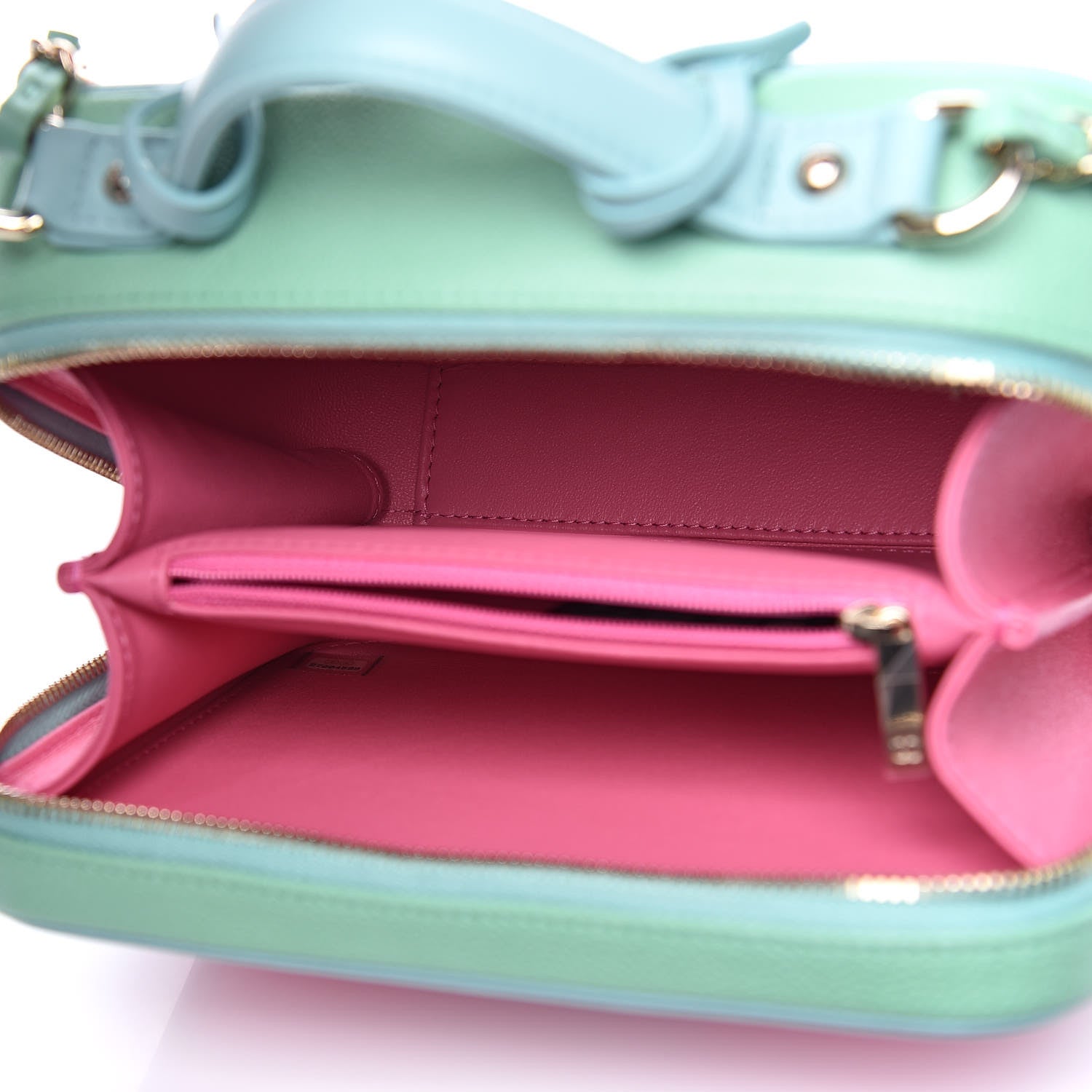 Chanel Caviar Quilted Medium CC Filigree Vanity Case Pink Green Blue 7 of 10