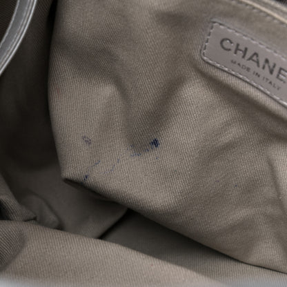 Chanel Calfskin Laser Cut Perforated CC Tote Silver 10 of 16