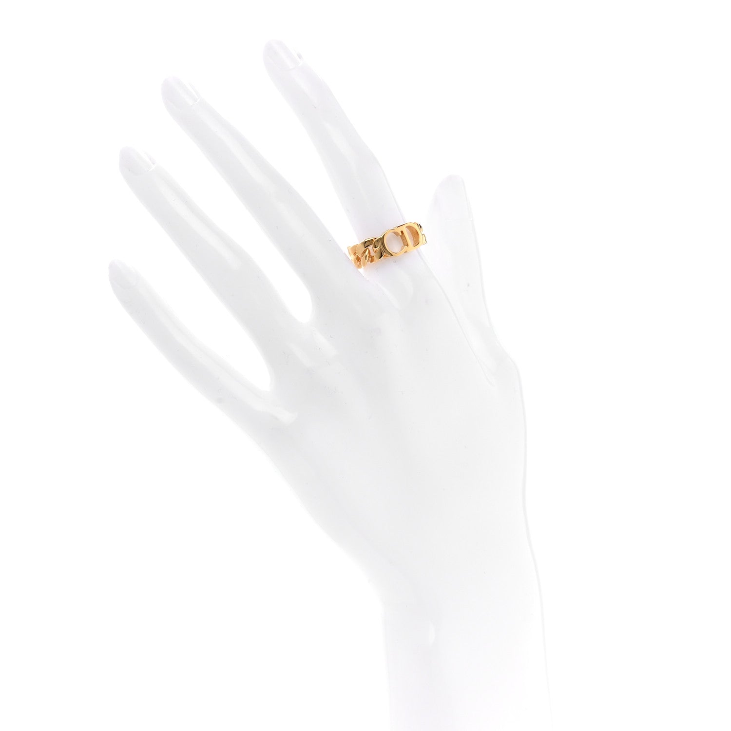 Christian Dior Metal Danseuse Etoile Chain Ring 50 5.5 S Gold 2 of 5