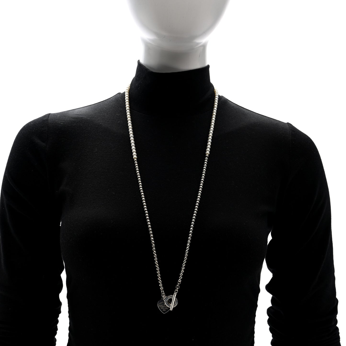 Sterling Silver Diamond Cultured Pearl Return to Tiffany Wrap Necklace