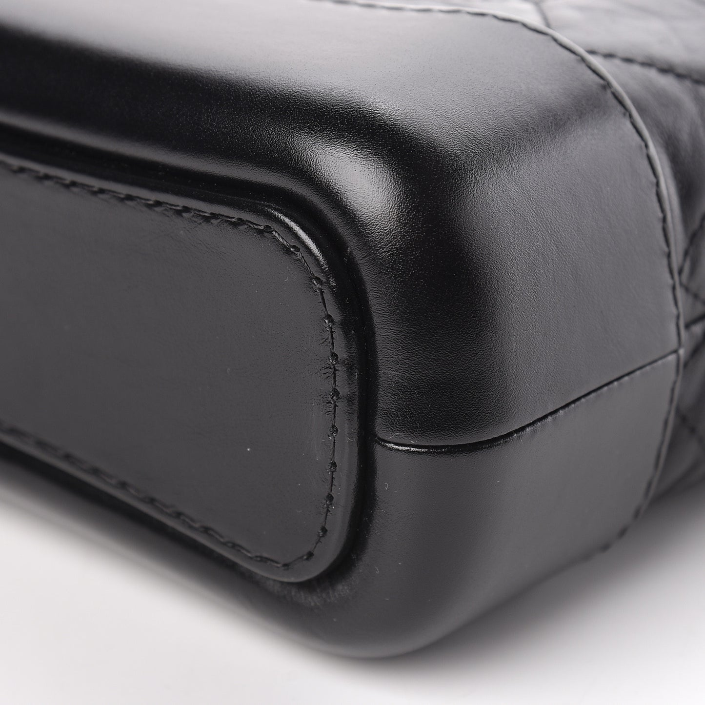 Aged Calfskin Quilted Small Gabrielle Hobo Black