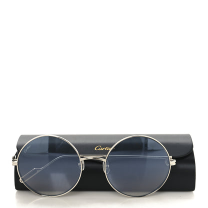 Cartier Premiere De Cartier Round Sunglasses CT0156S Blue Silver 7 of 7