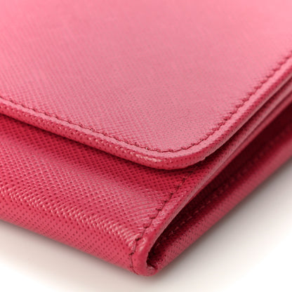 Prada Saffiano Metal Oro Chain Wallet Peonia 9 of 10