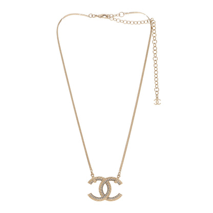 Chanel Crystal CC Chain Necklace Gold 3 of 6