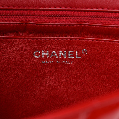 Chanel Patent Chevron Quilted Jumbo Single Flap Red 6 of 12