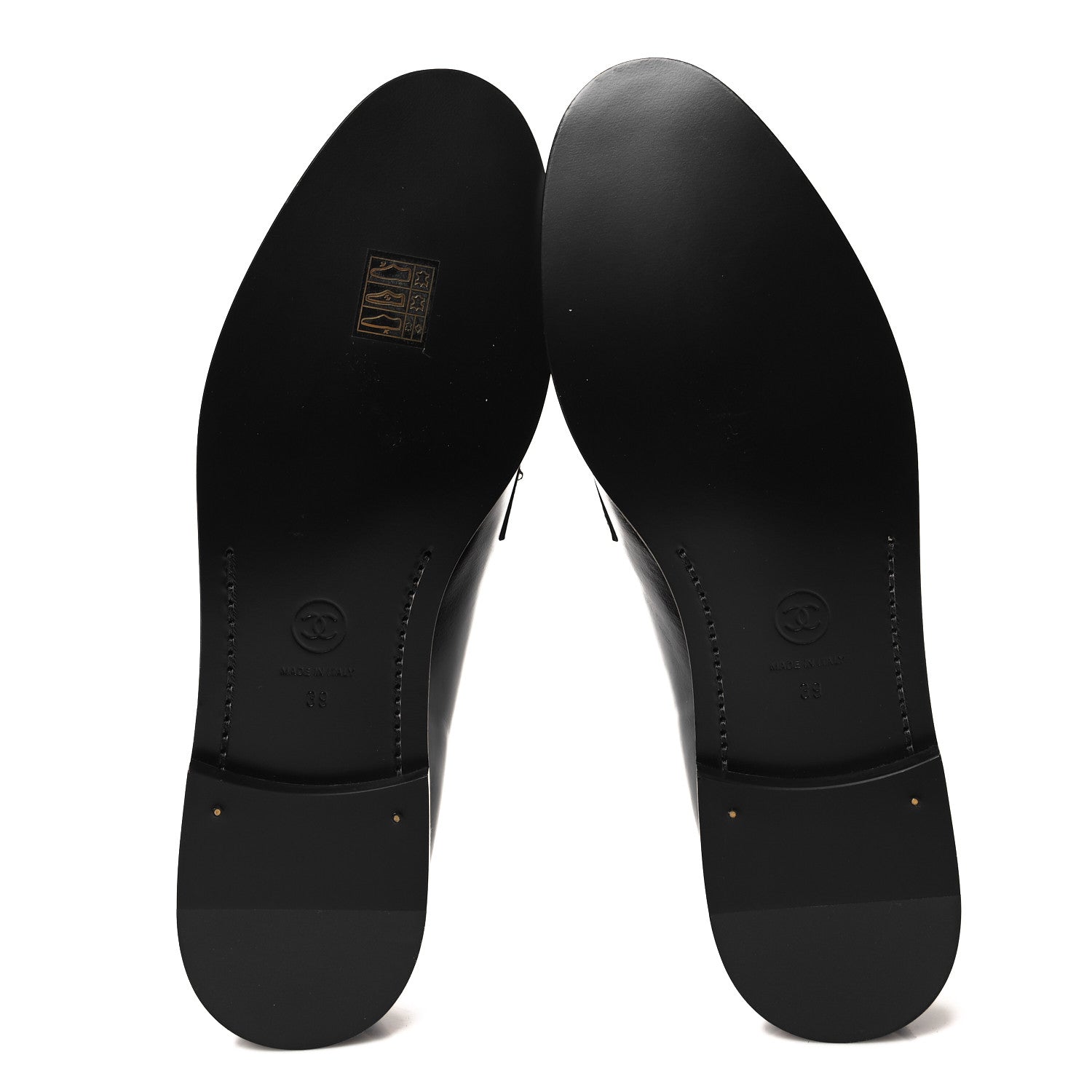 Chanel Shiny Calfskin CC Moccasin Loafers 39 Black 5 of 9