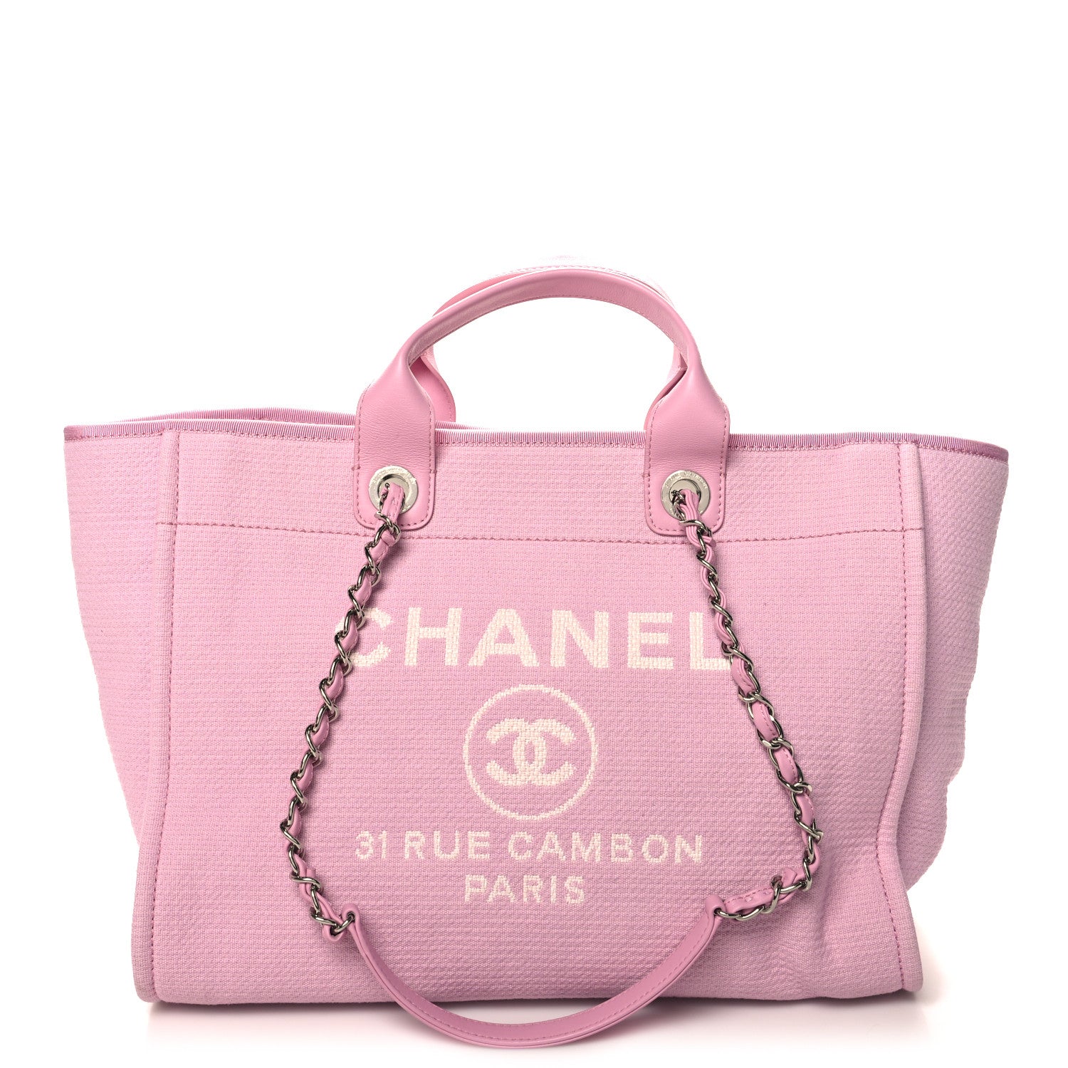 Chanel Mixed Fibers Medium Deauville Tote Dark Pink 1 of 13