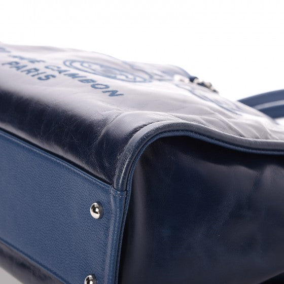 Calfskin Small Deauville Tote Blue