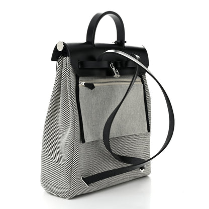 Hermes Criss Viking Vache Hunter Herbag a Dos Zip Retourne Backpack Ecru Black 4 of 11
