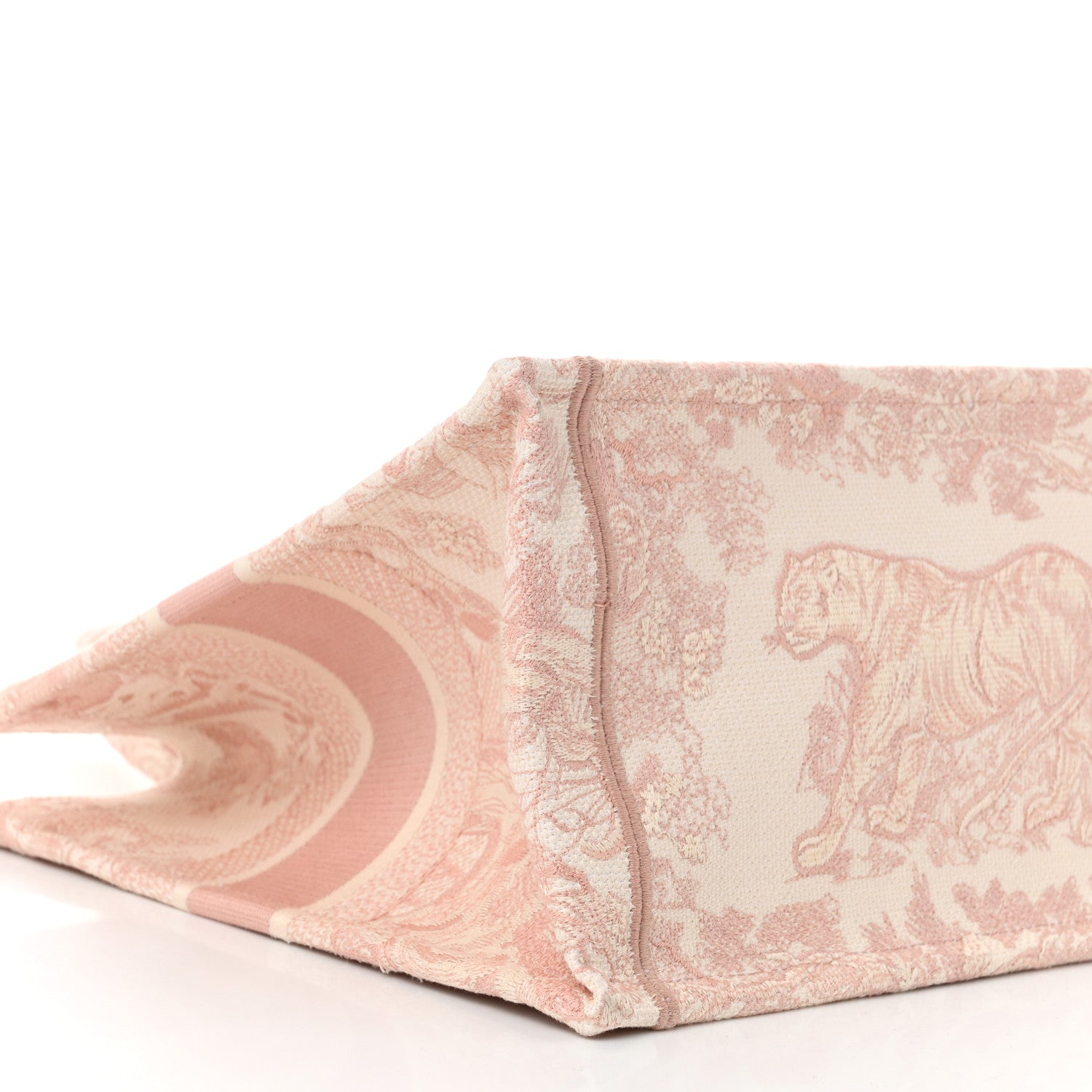 Christian Dior Canvas Toile De Jouy Embroidered Medium Book Tote Pink 9 of 11