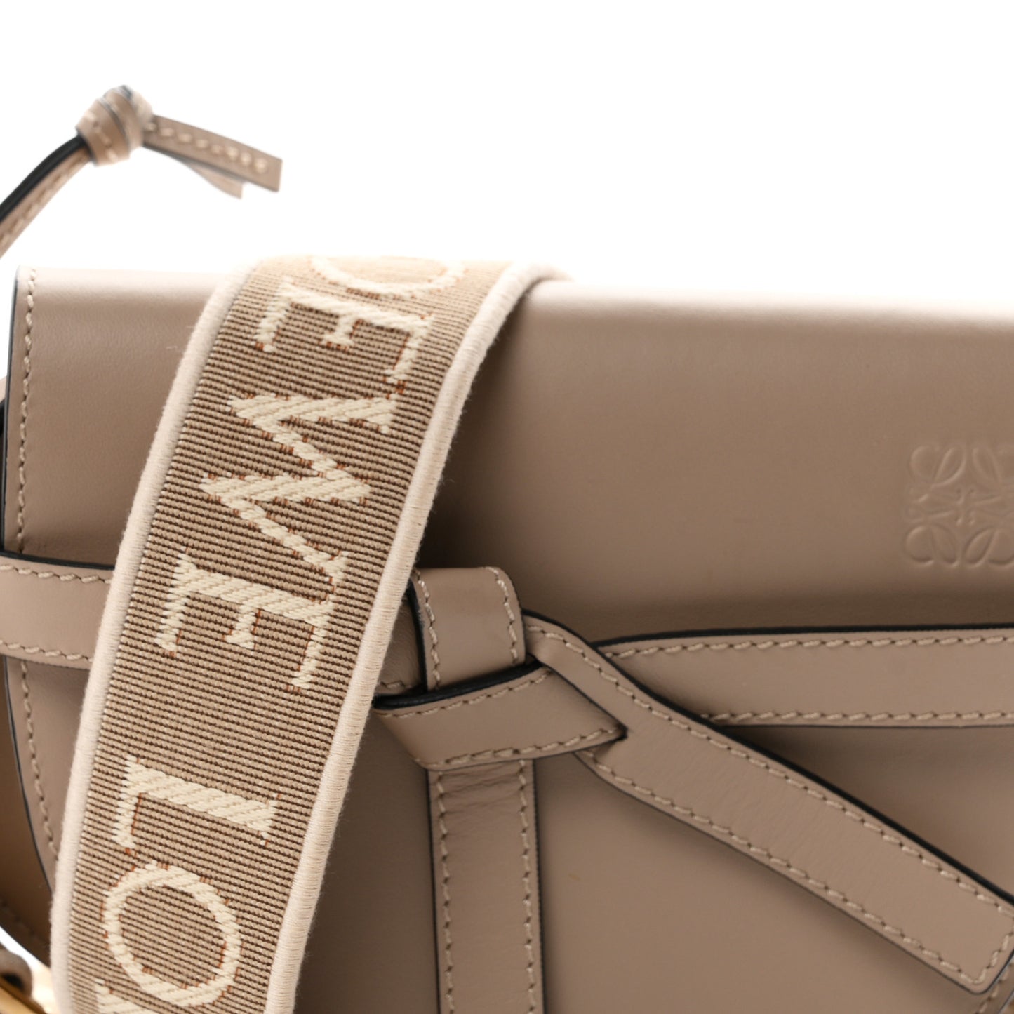 Calfskin Jacquard Mini Gate Dual Bag Clay