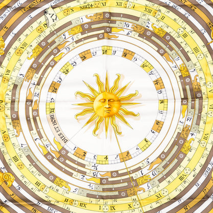 Hermes Silk Astrologie Scarf 90 Blanc Or Tilleul 1 of 4