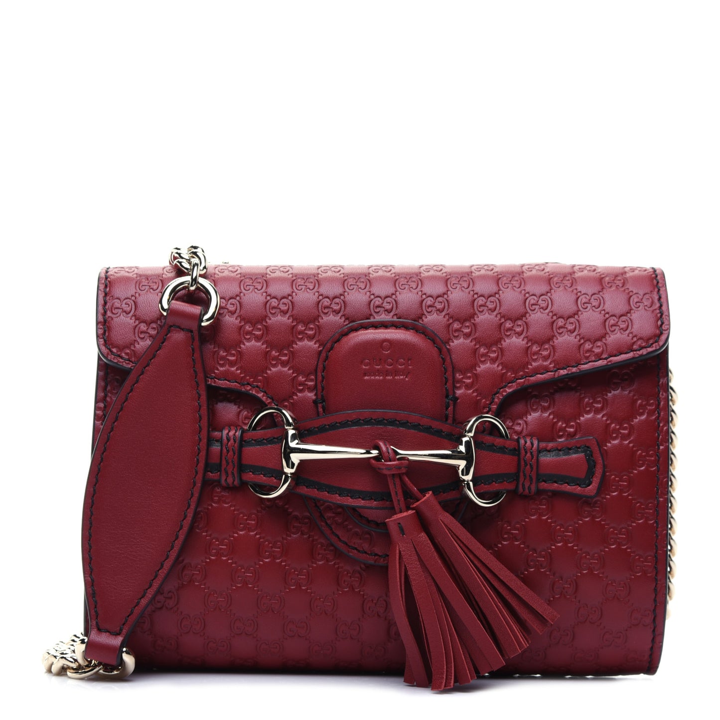 Soft Microguccissima Mini Emily Chain Shoulder Bag Rosso