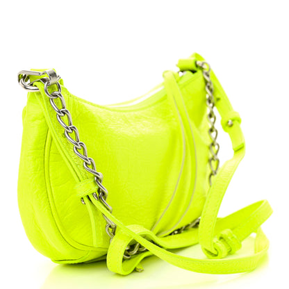 Balenciaga Agneau Arena Le Cagole Mini Purse With Chain Lime 3 of 10