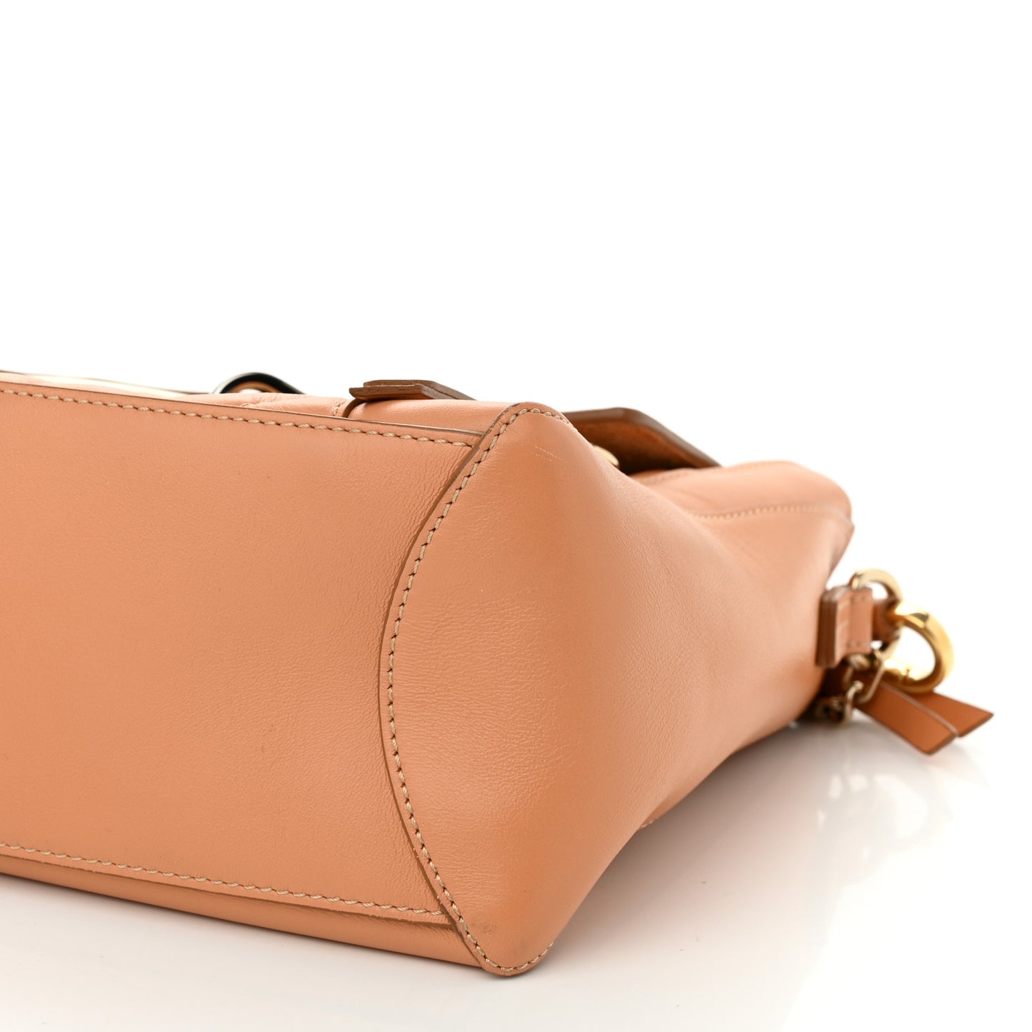 Smooth Calfskin Quilted Medium Faye Day Shoulder Bag Bleached Brown