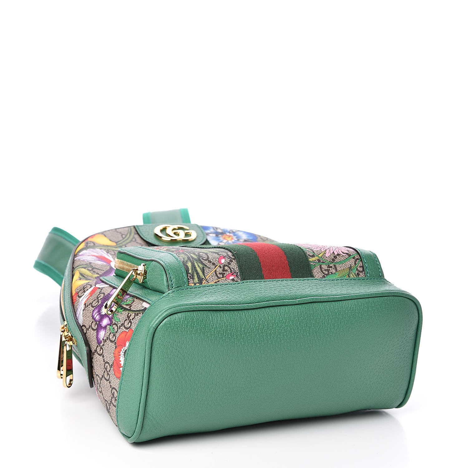 Gucci GG Supreme Monogram Flora Web Small Ophidia Day Backpack Green 4 of 12