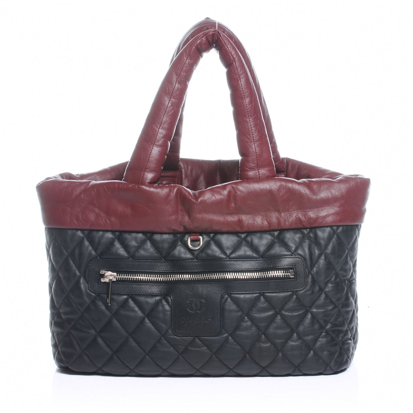 Lambskin Quilted Medium Coco Cocoon Reversible Tote Black