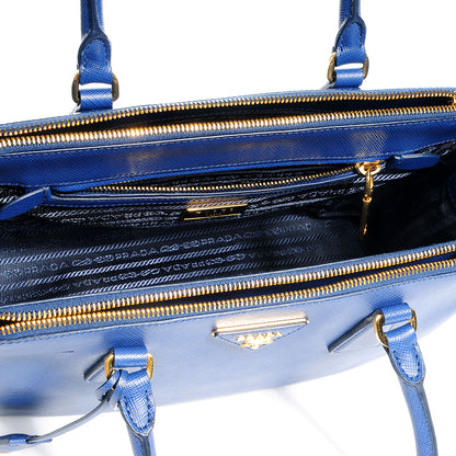 Prada Saffiano Lux Small Double Zip Tote Bleuette 11 of 14