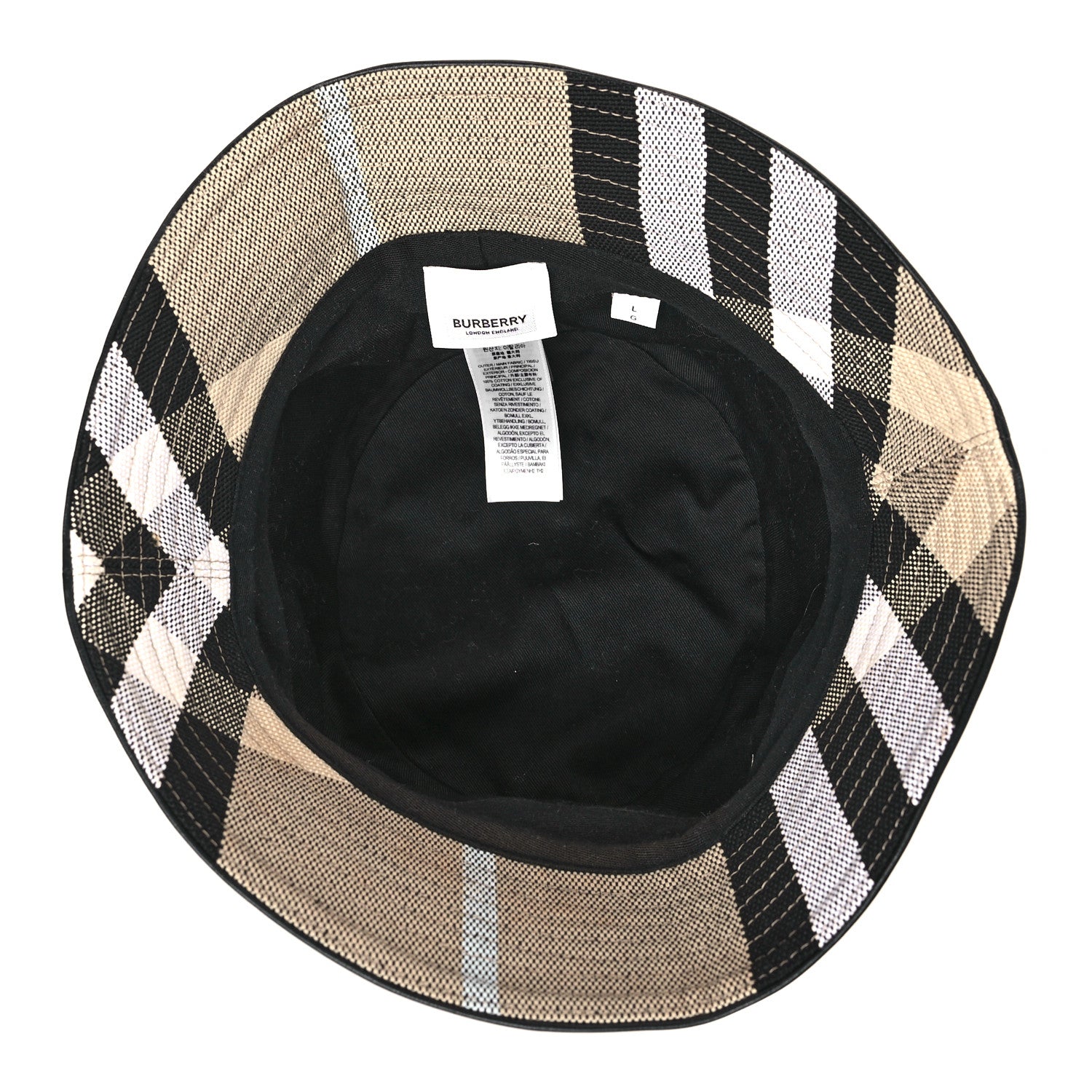 Burberry Cotton Canvas Giant Check Bucket Hat L Dusty Sand 7 of 7