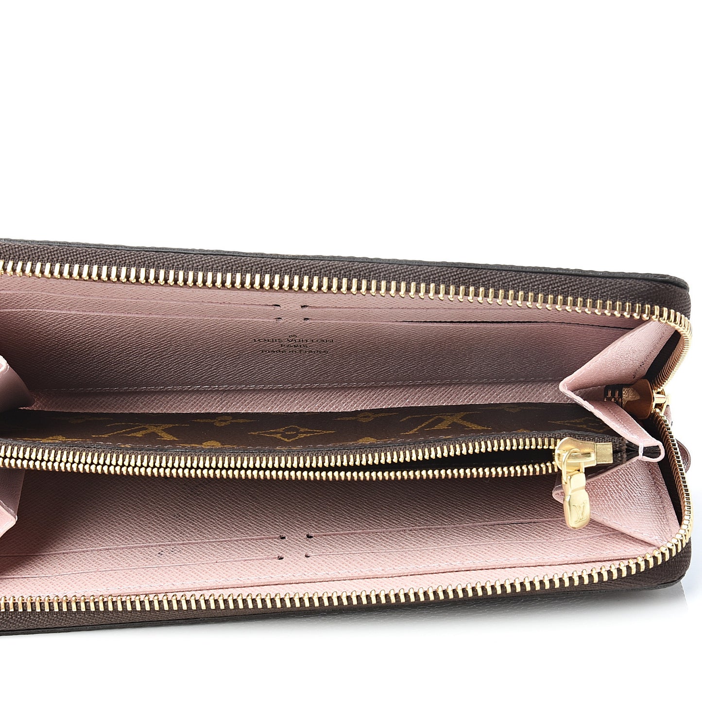 Monogram Clemence Wallet Rose Ballerine