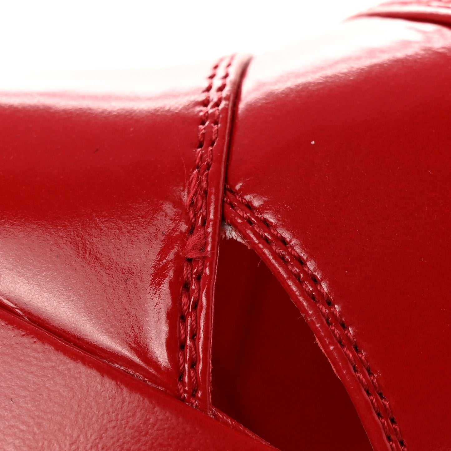 Crumpled Patent Lambskin Platform Sandals 40.5 Red