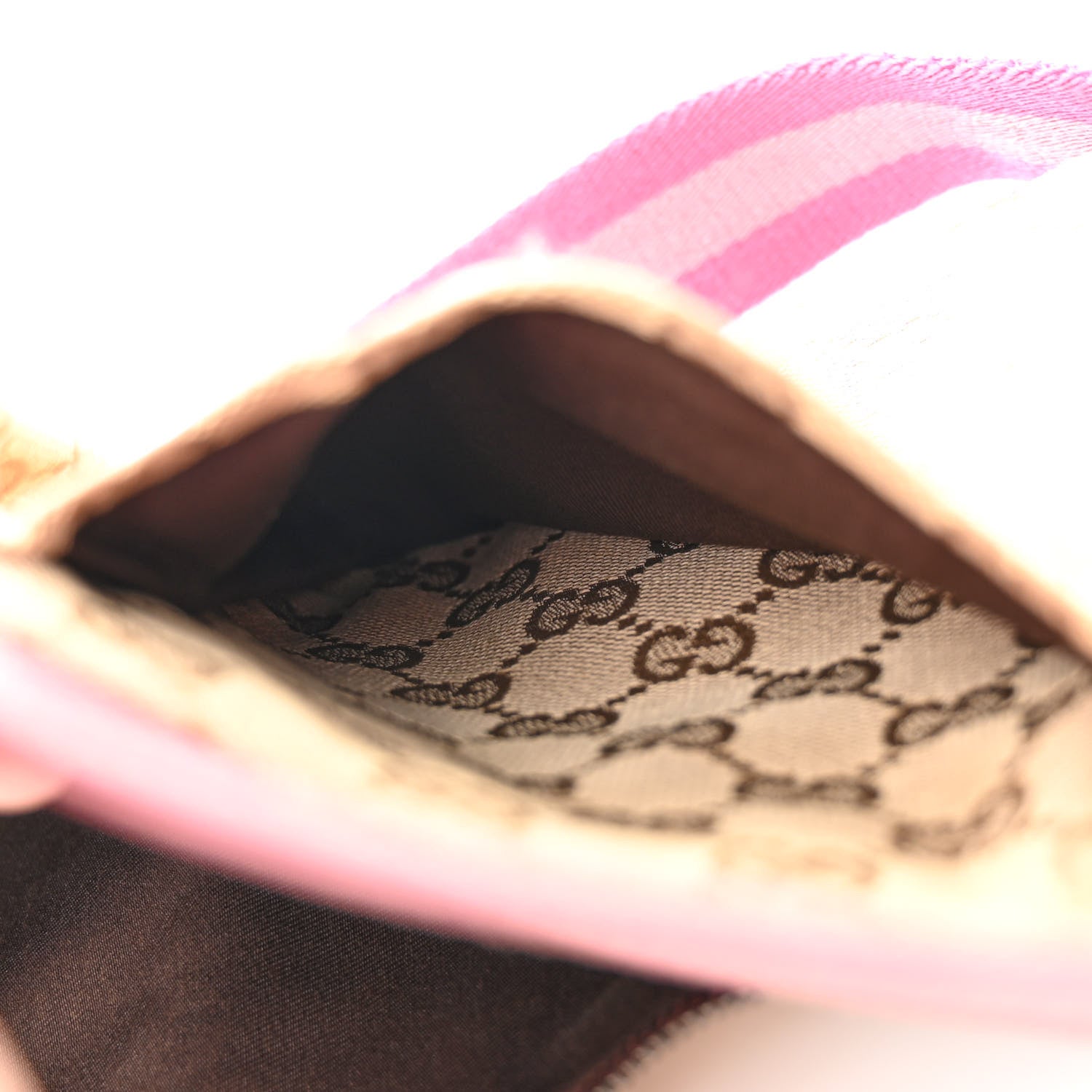 Gucci GG Monogram Web Double Pocket Belt Bag Pink 7 of 13