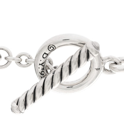 David Yurman Sterling Silver Diamond Wellesley Link Toggle Necklace 4 of 4