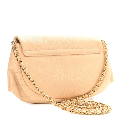 Chanel Caviar Half Moon Wallet On Chain WOC Beige 3 of 11