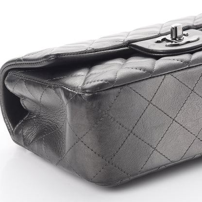 Chanel Metallic Lambskin Quilted Mini Rectangular Flap Dark Grey 9 of 11