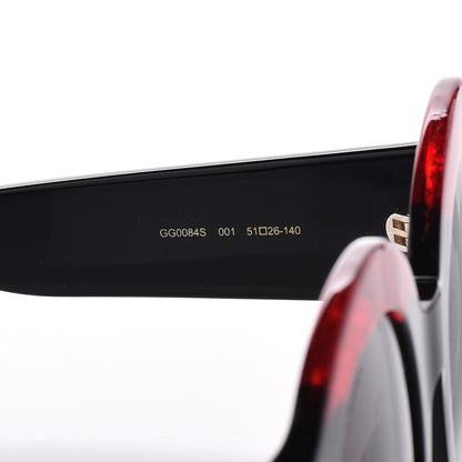 Gucci Acetate Round GG0084S Sunglasses Black Red Green 7 of 9