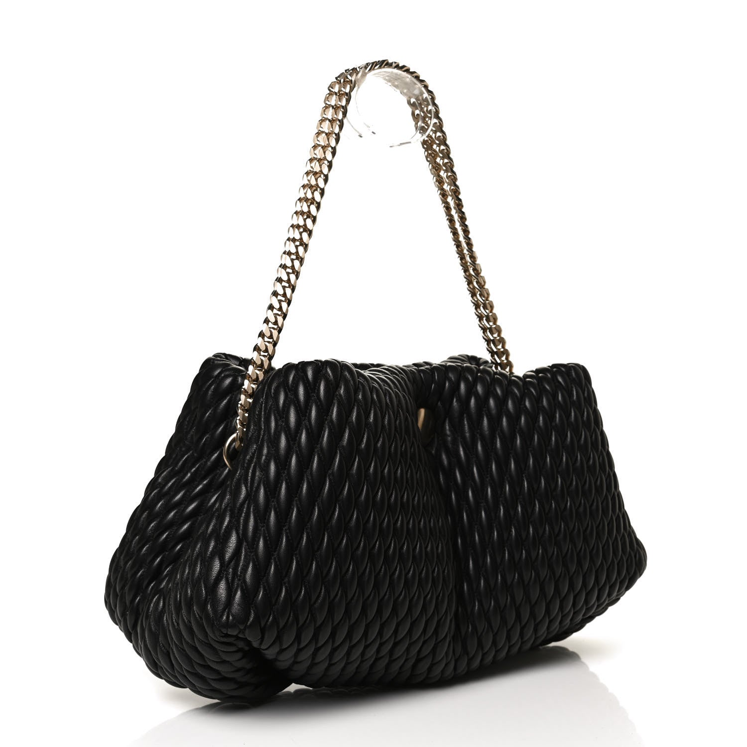 Proenza Schouler Lambskin Quilted Tobo Chain Shoulder Bag Black 3 of 9