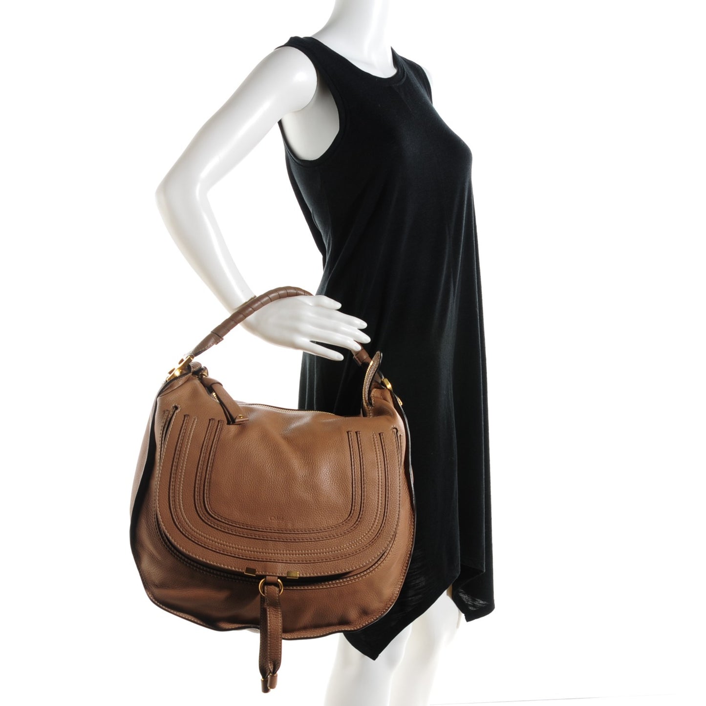Calfskin Large Marcie Hobo Nut