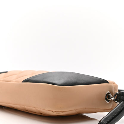 Chanel Calfskin Quilted Cambon Pochette Beige Black 10 of 10