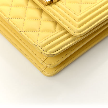 Chanel Calfskin Quilted North South Boy Flap Yellow 11 of 13