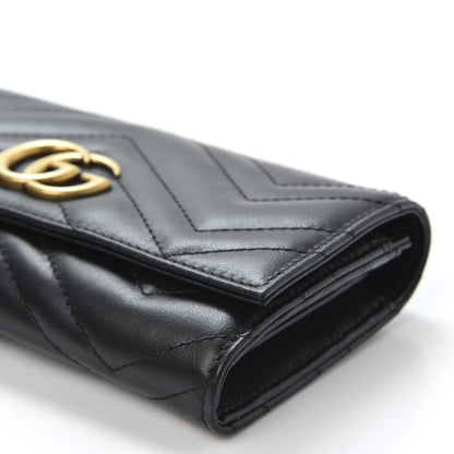 Gucci Calfskin Matelasse GG Marmont Continental Wallet Black 6 of 9