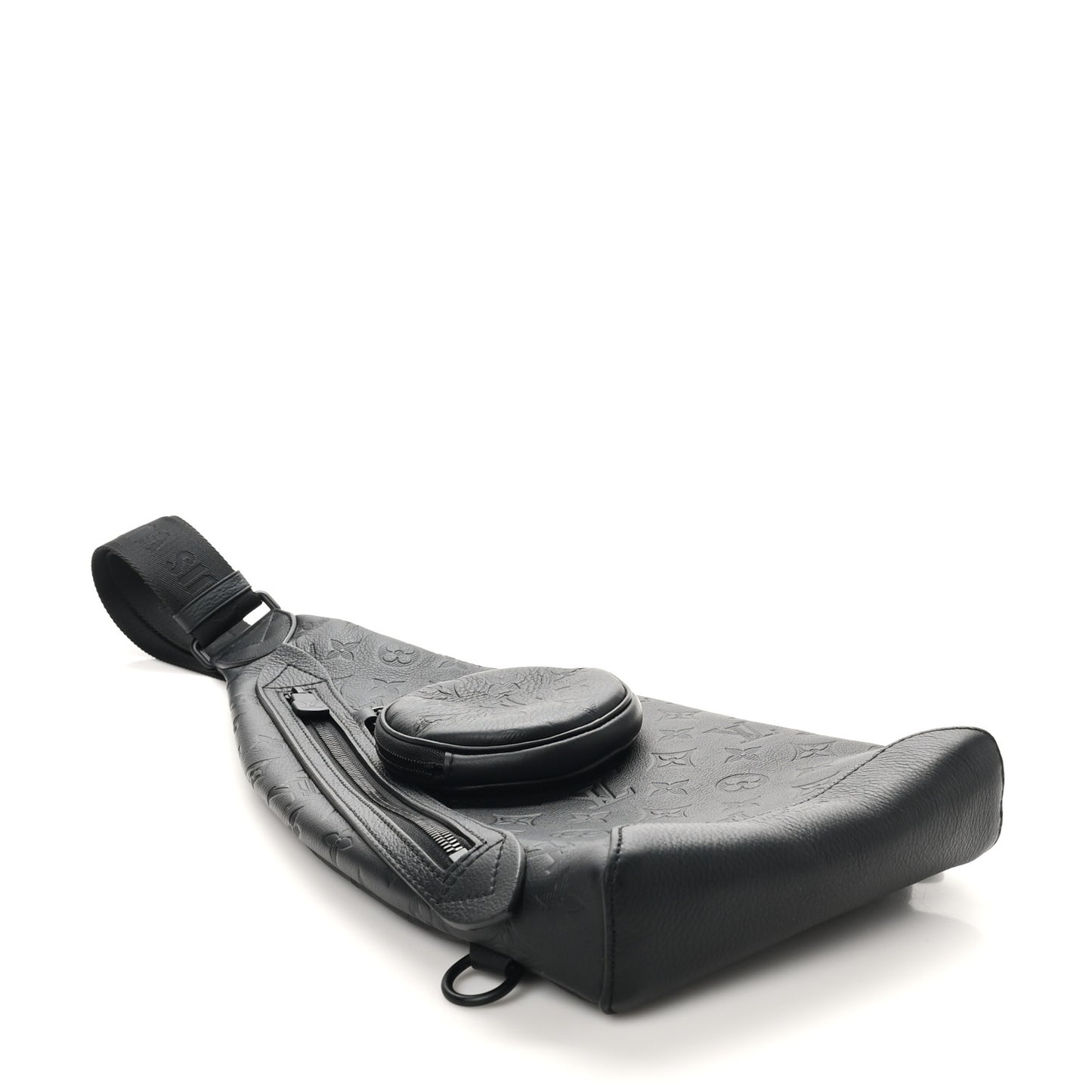 Calfskin Shadow Monogram Duo Slingbag Black
