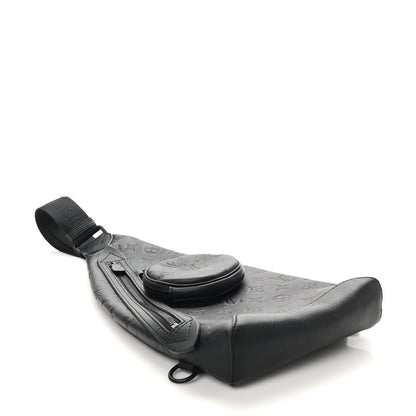 Louis Vuitton Calfskin Shadow Monogram Duo Slingbag Black 4 of 10