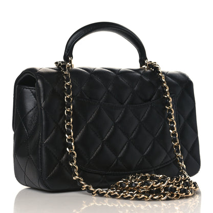 Chanel Lambskin Quilted Mini Top Handle Rectangular Flap Black 3 of 10