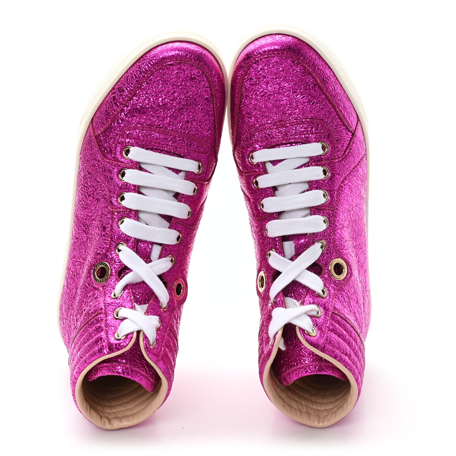 Gucci Galassia Womens High Top Sneakers 36.5 Fuxia 2 of 10