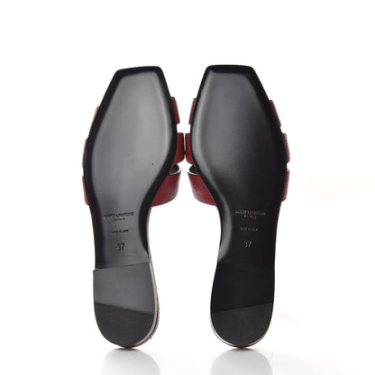 Saint Laurent Grain De Poudre Nu Pied 05 Slide Sandals 37 Cordovan 6 of 10