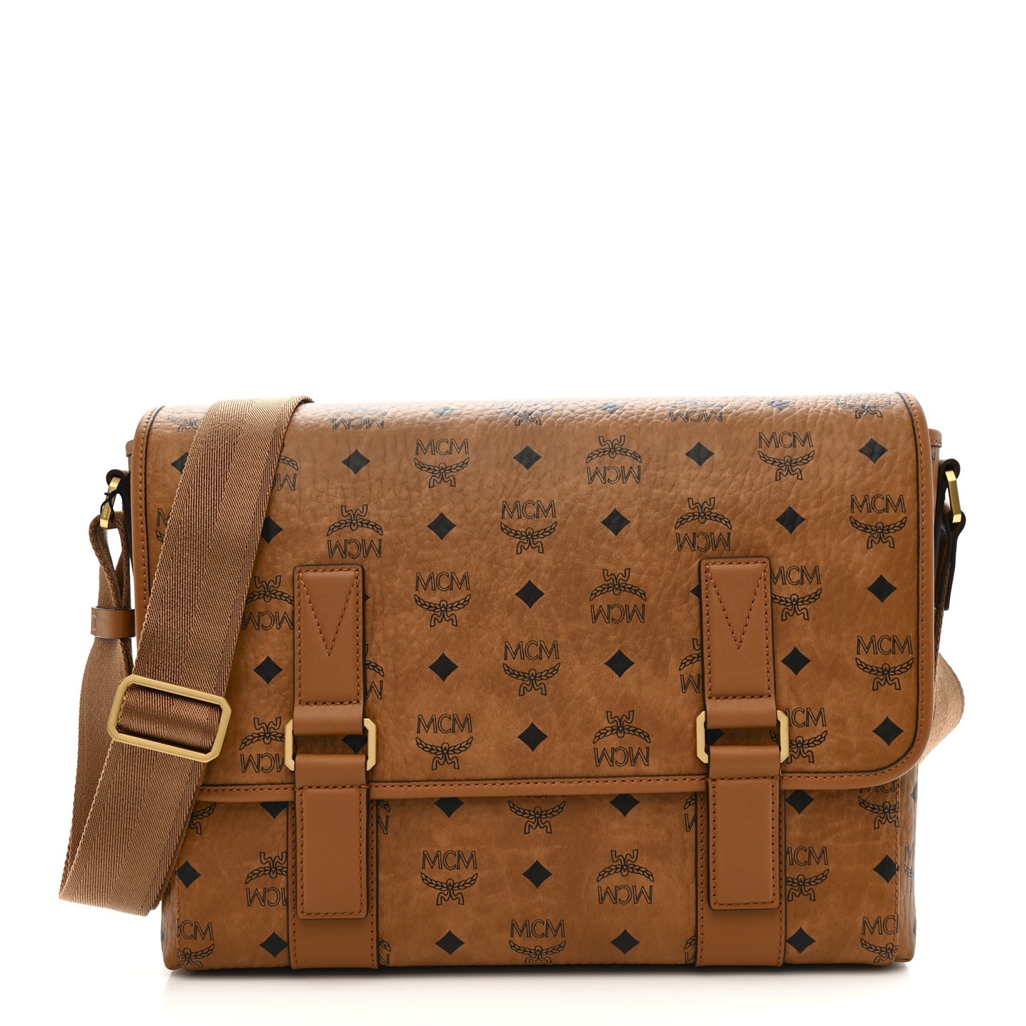 Visetos Medium Aren Messenger Bag Cognac