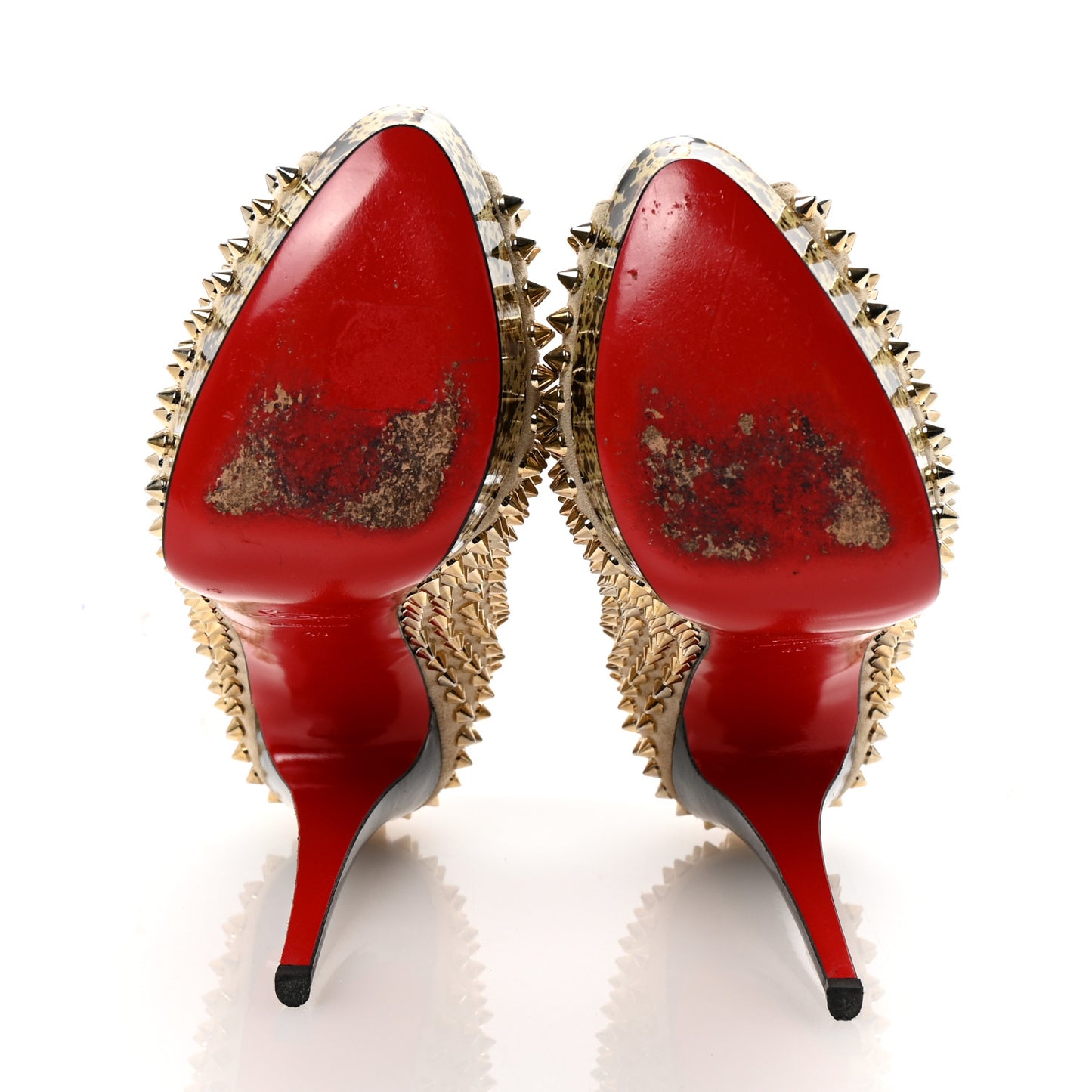 Veau Velours Patent Lady Peep Spikes 150 Pumps 40 Stone