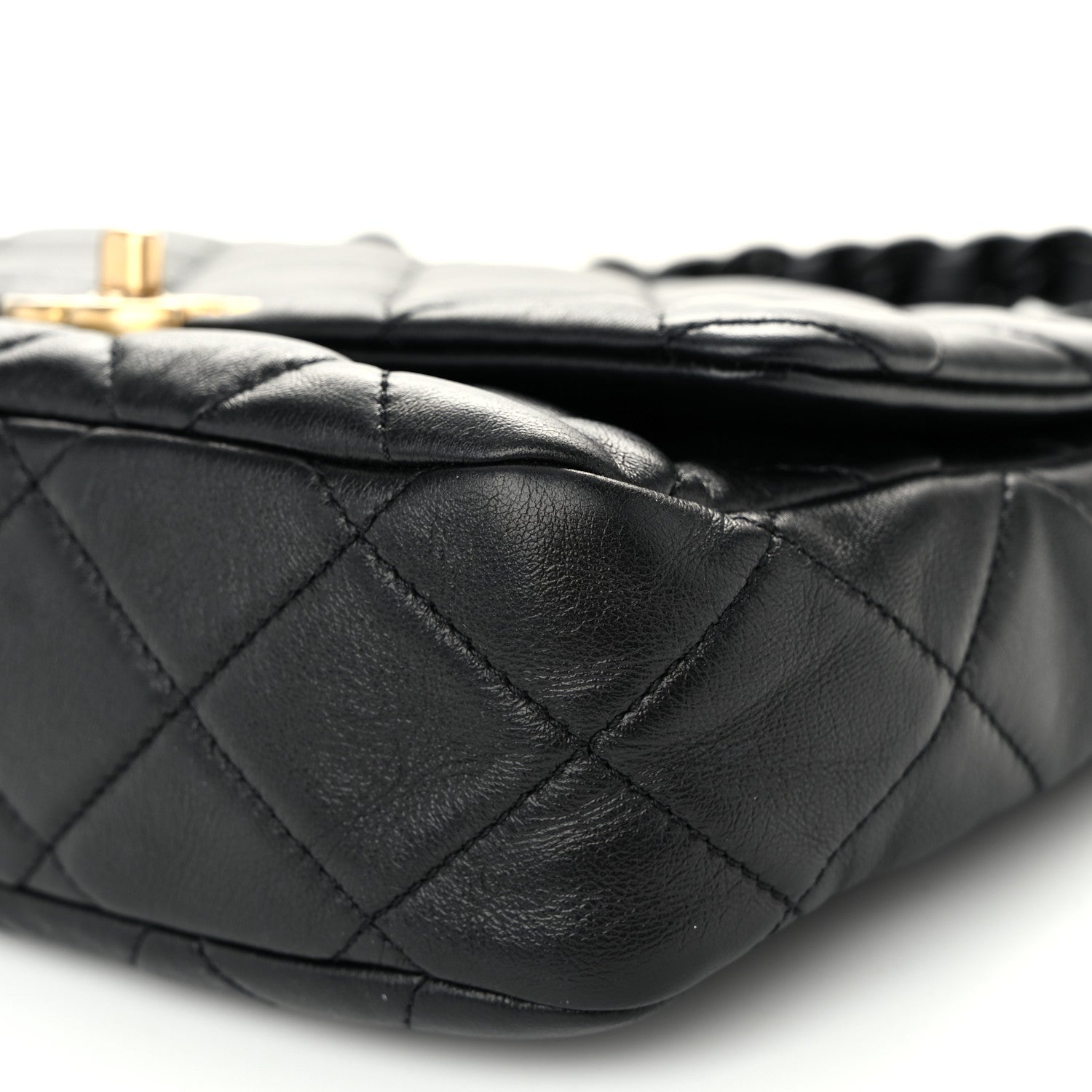 Chanel Lambskin Quilted Small Lacquered Chain Flap Black 10 of 10