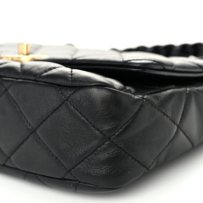 Chanel Lambskin Quilted Small Lacquered Chain Flap Black 10 of 10
