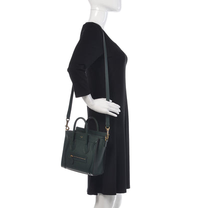 Celine Drummed Calfskin Nano Luggage Amazone 2 of 10
