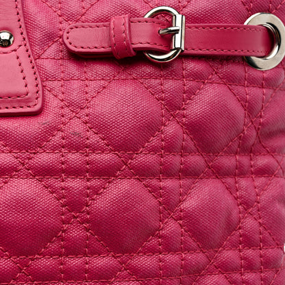 Christian Dior Coated Canvas Cannage Medium Panarea Tote Pink 14 of 15