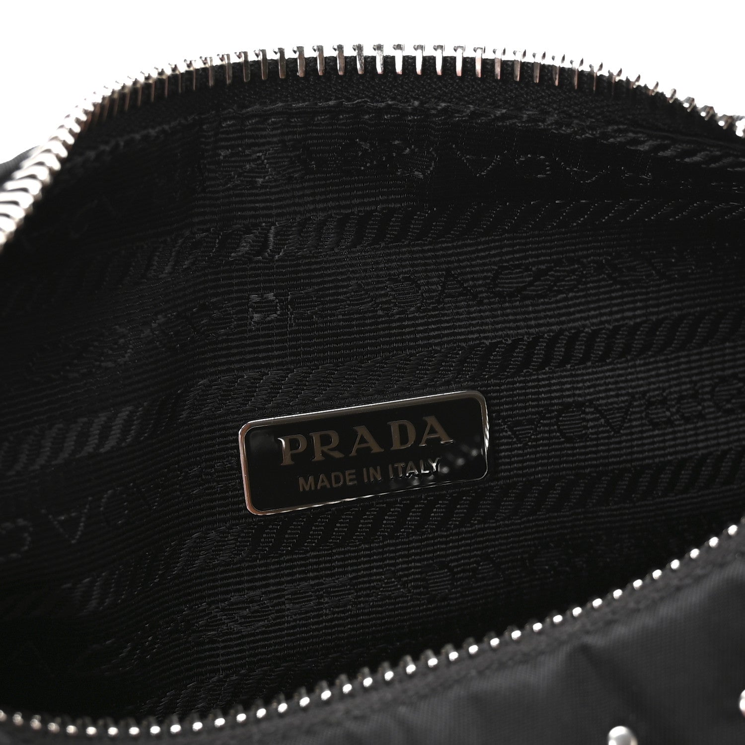 Prada Tessuto Nylon Studded Mini Re-Edition Bag Black 6 of 11