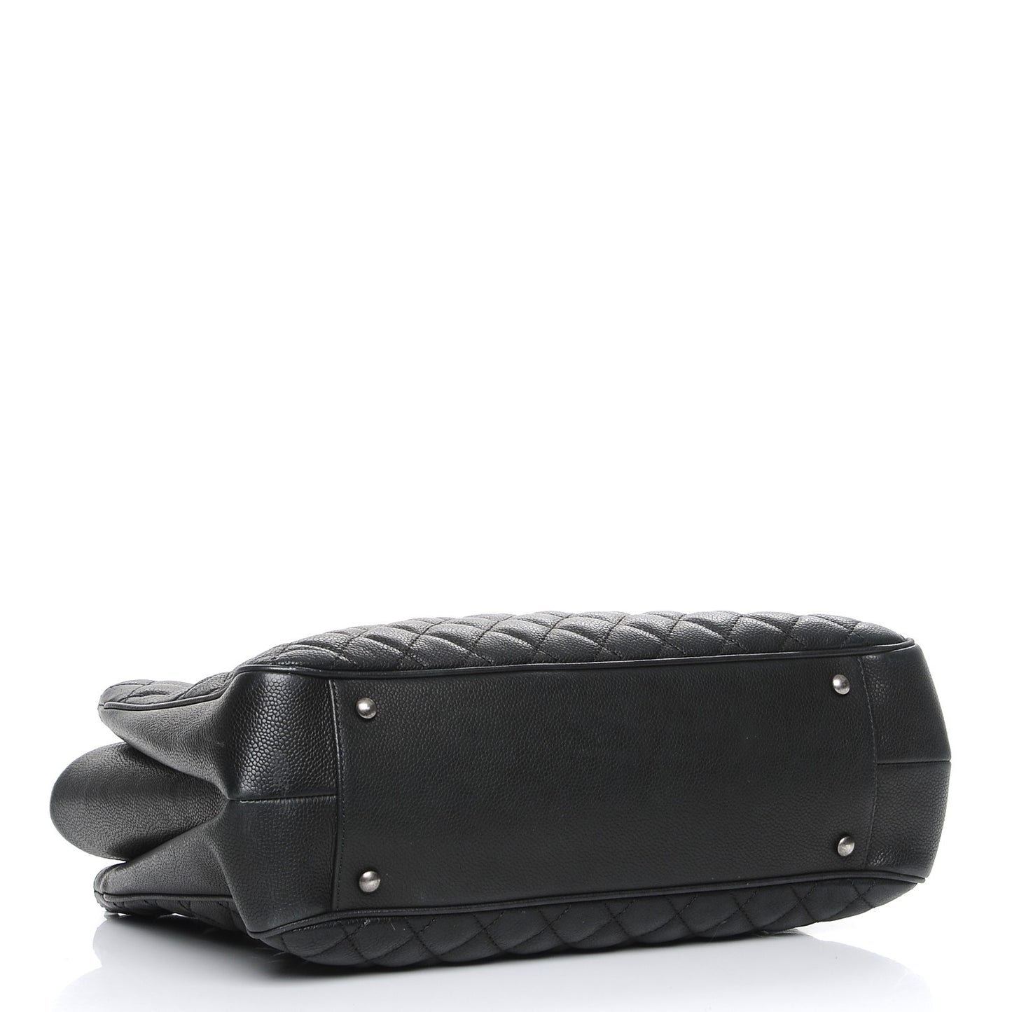 Caviar Quilted Medium Rock In Rome Tote Black