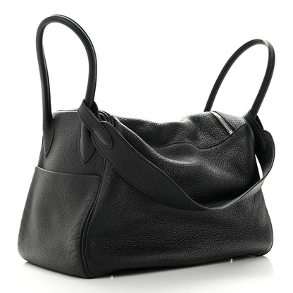 Hermes Taurillon Clemence Lindy 34 Black 3 of 10